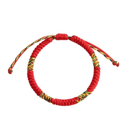 [Buy one, get three]Red string bracelet with ethnic style, Tibetan Vajra knot