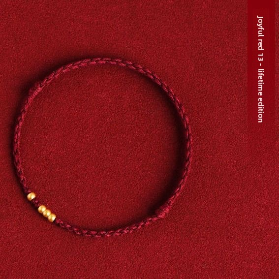 [Buy one, get three]Red Rope Bracelet Lifetime 1314 Ancient Method Sand Gold Fortune Bead Handwoven Love Best Friend Couple Bracelet Style