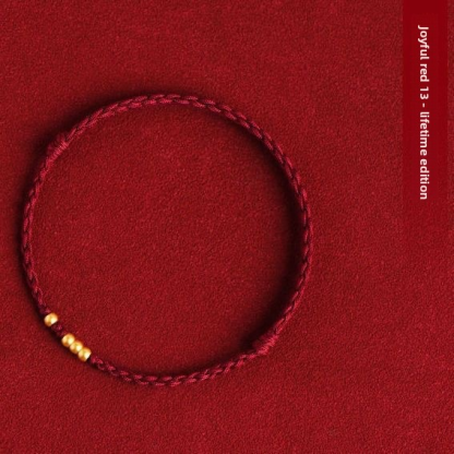 [Buy one, get three]Red Rope Bracelet Lifetime 1314 Ancient Method Sand Gold Fortune Bead Handwoven Love Best Friend Couple Bracelet Style