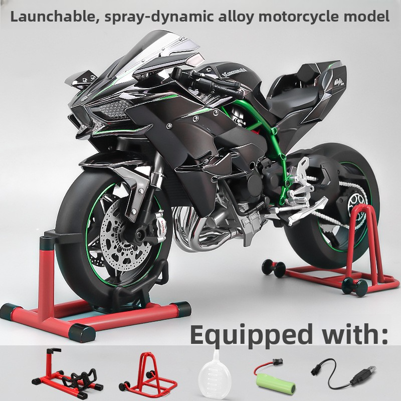 Upgraded carbon fiber [oversized] 1:6 land vehicle alloy motorcycle model, high-end for hand-carrying