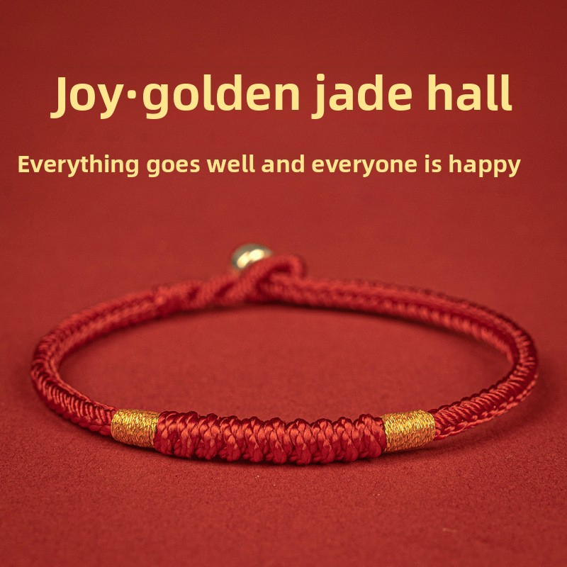 [Buy one, get three]Red string bracelet 925 silver hand-woven Vajra knot