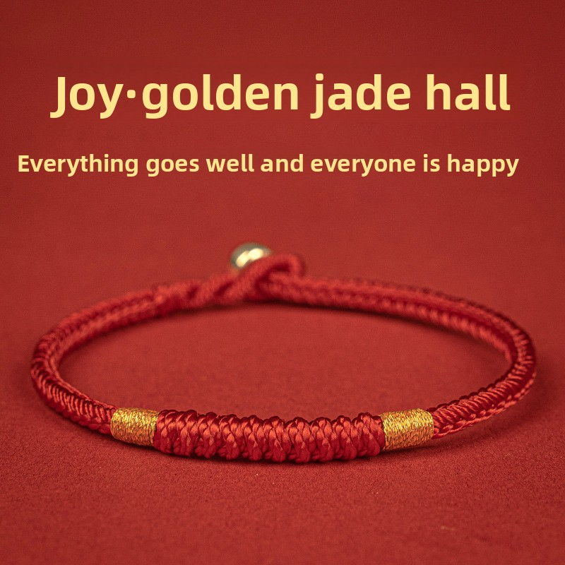 [Buy one, get three]Red string bracelet 925 silver hand-woven Vajra knot
