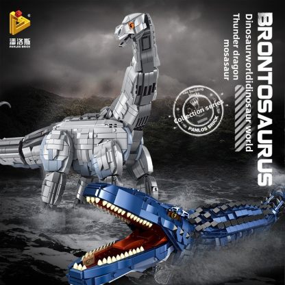 Penrose 611001-611008 T-Rex, Brachiosaurus, Mosasaurus, Indominus Rex Assembled Dinosaur Building Blocks, Boys' Toys