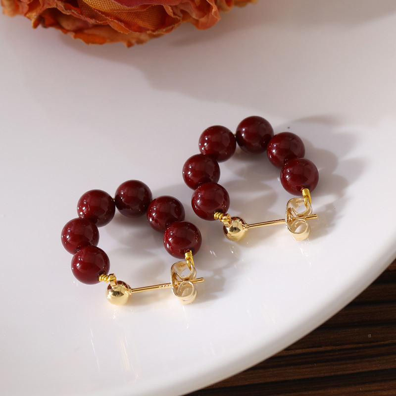 New Year Earrings Pearl Tassel