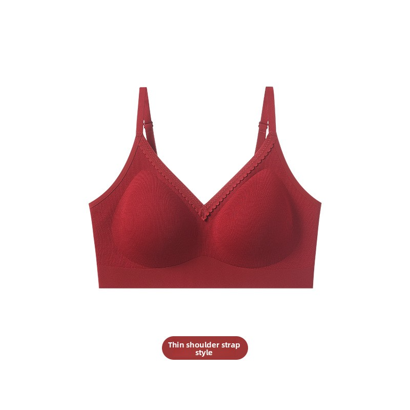 2026 New Red Underwear for Women in Their Zodiac Year, Seamless Push-Up Bra for Small Busts