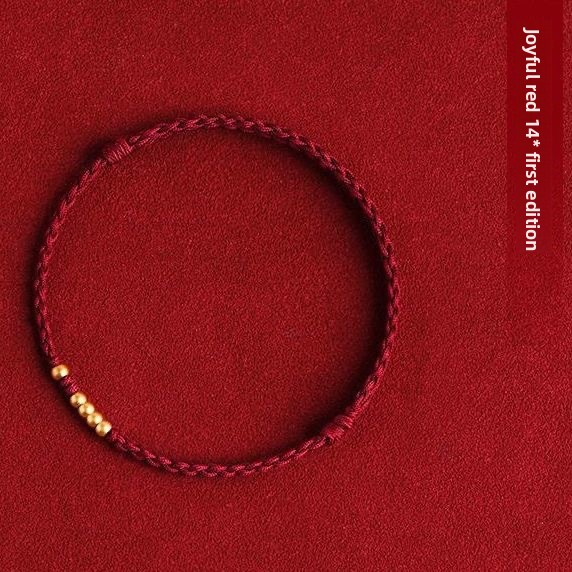 [Buy one, get three]Red Rope Bracelet Lifetime 1314 Ancient Method Sand Gold Fortune Bead Handwoven Love Best Friend Couple Bracelet Style