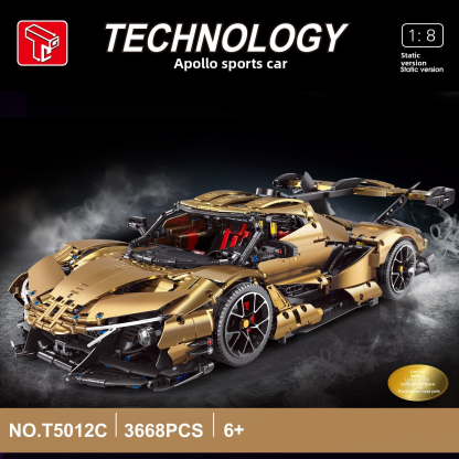 Tiegole T5012A-C Apollo Purple Electroplated Version Assembled Remote Control Sports Car Model Decoration Small Particle Building Blocks