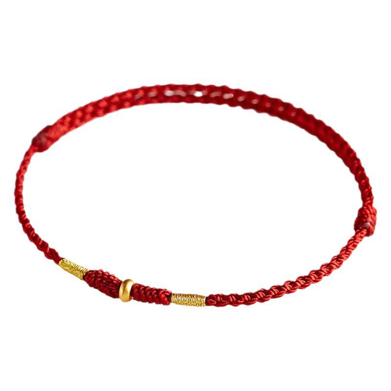 [Buy one, get three]Copper-plated ancient method sand gold small red string bracelet