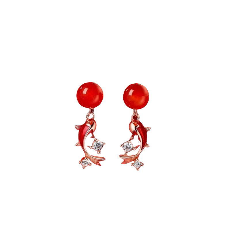 Red Koi Fish Earrings with an Elegant Feel