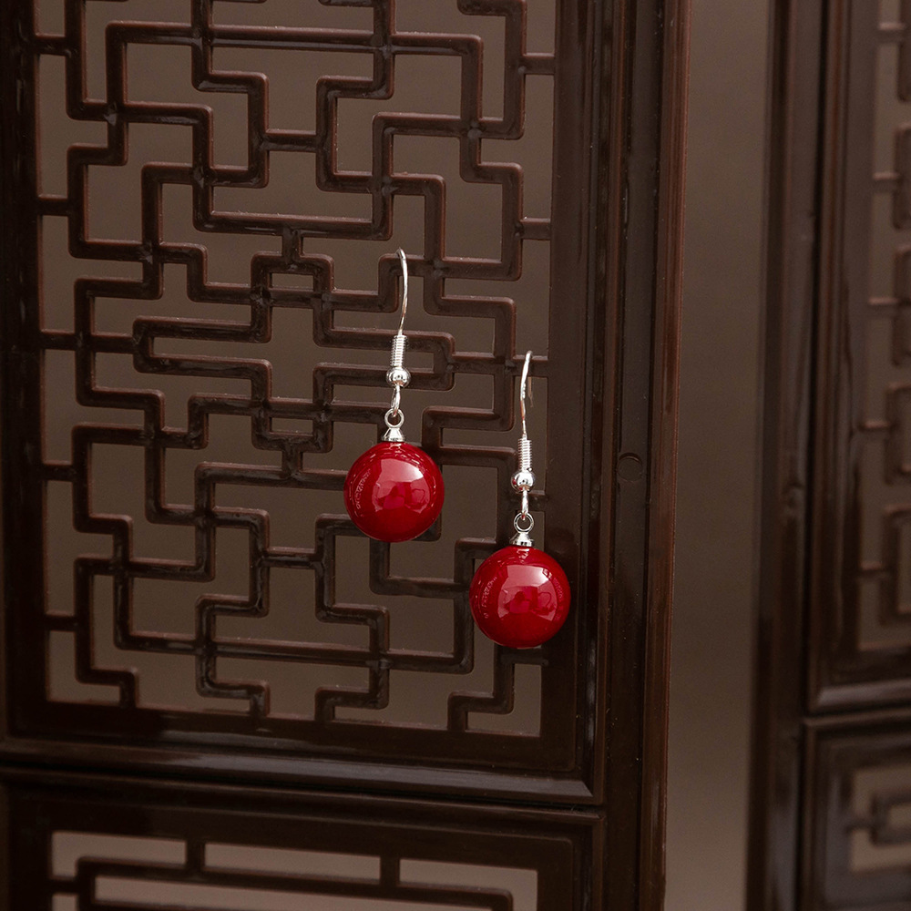Ancient Style Red Chinese Earrings
