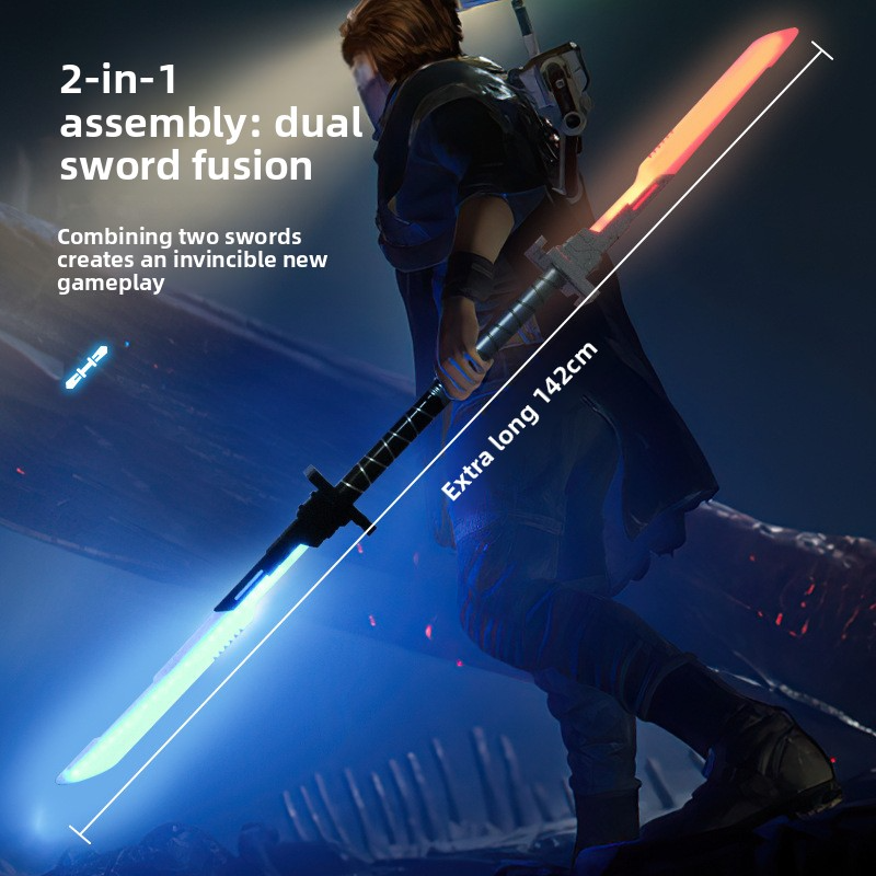 Laser Sword Star Wars Light-up Sword Toy Sword of Justice Streaming Light 2-in-1 Seven-Color Light Sword