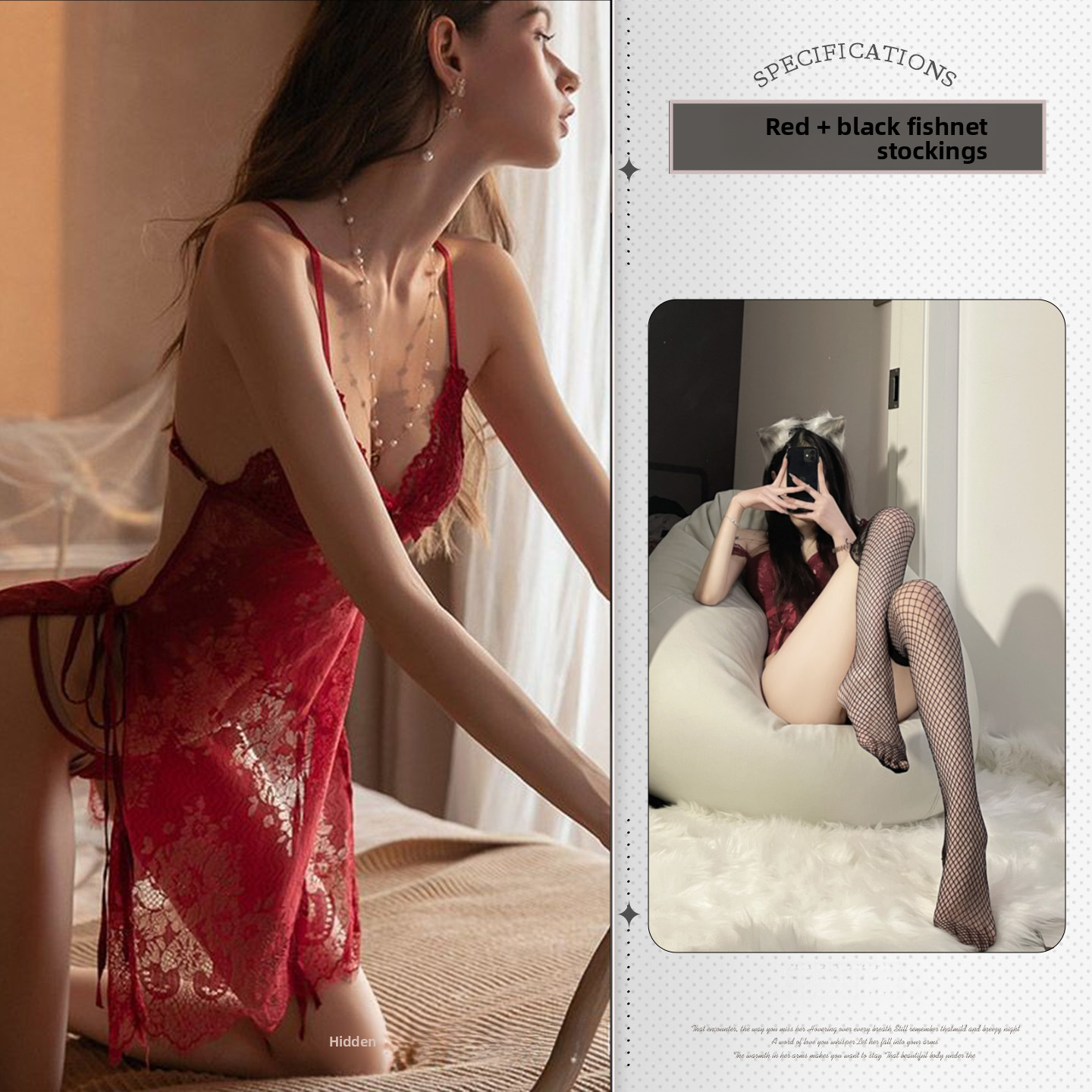 Sexy Lingerie Lace Temptation Small Chest Enlargement Passion Set See-through Camisole Dress Backless Bra Pure Desire