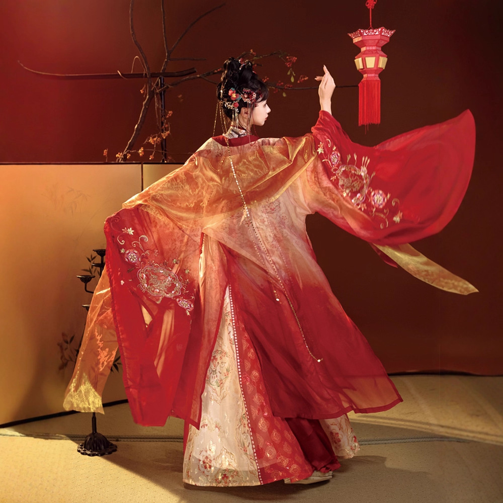 Red Hanfu for Women, Tang Dynasty Style, Improved Ancient Costume
