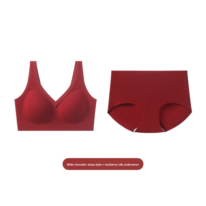 2026 New Red Underwear for Women in Their Zodiac Year, Seamless Push-Up Bra for Small Busts