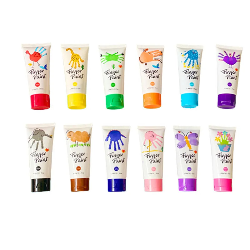 Children's Face Cream Finger Painting Set - 60ml Watercolor Paint, Washable, for Stamping and Graffiti, Toddler Painting Enlightenment