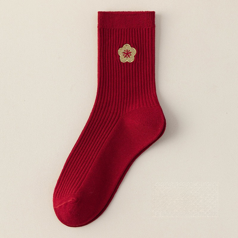 New Year Warm Cotton Socks Red Zodiac Year for Men and Women