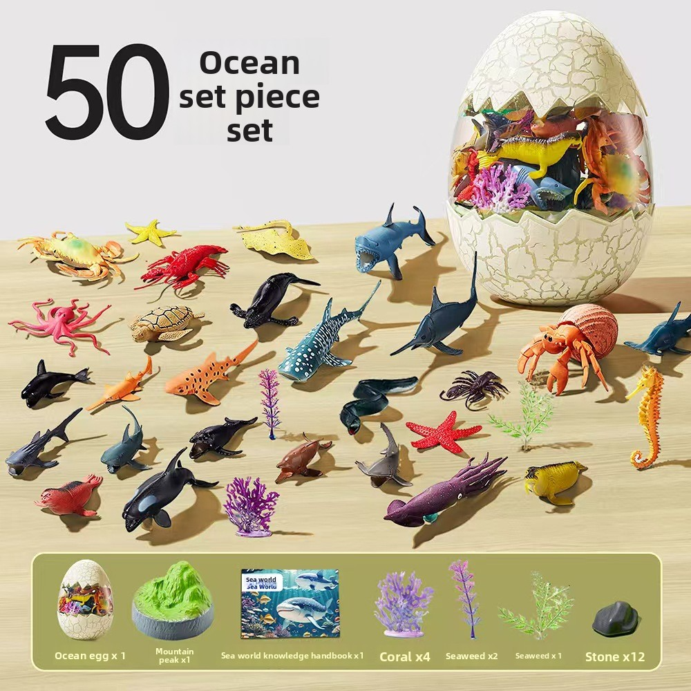 Children's Dinosaur Egg Toys, Dinosaur World, Jungle Insects, Wild Animal Models, Cognitive Interactive Toys for Boys and Girls