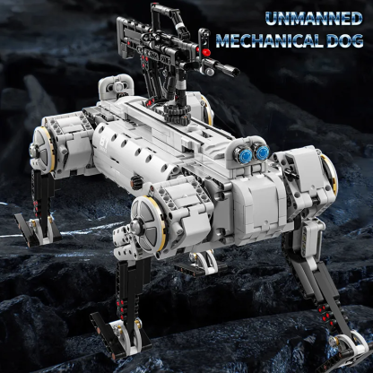 12GO-96009 Unmanned Robot Dog Modern Military Weapon High-Difficulty Assembly Building Blocks Toy for Boys