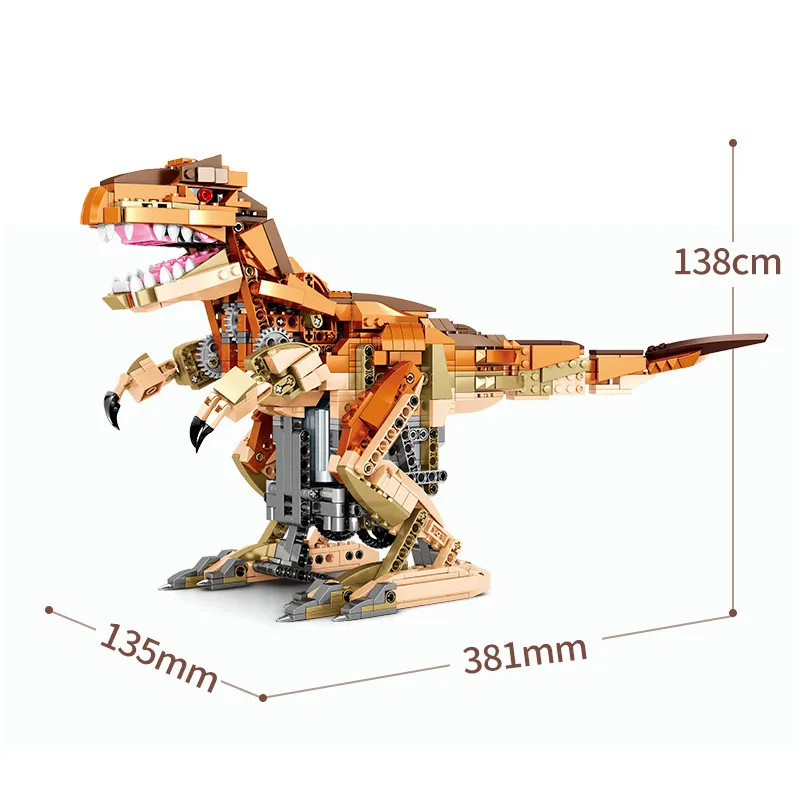 Senbao 205035 Jurassic Dinosaur World Electric Remote Control Programming T-Rex Assembly Model, a Children's Toy for Boys