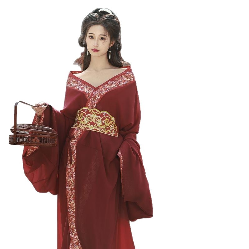 Embroidered Hanfu Traditional Ancient Style Tailored Warring States Robe for Women