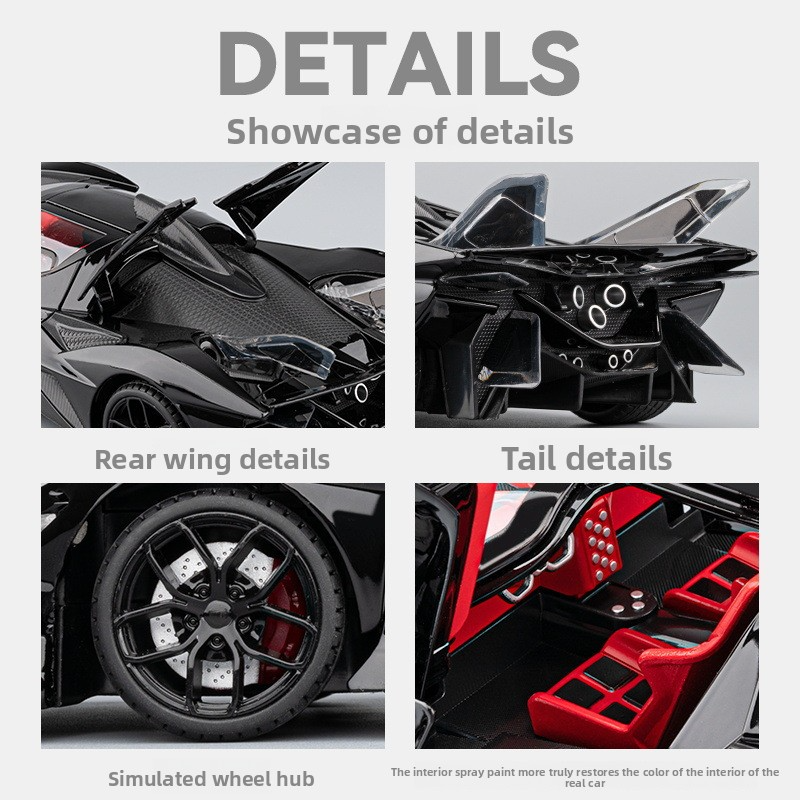 Chezhi 1:18 Apollo EVO Simulation Alloy Sports Car Model with Sound, Light, Pull Back, Multi-Door Opening - Toy, Collection, Gift