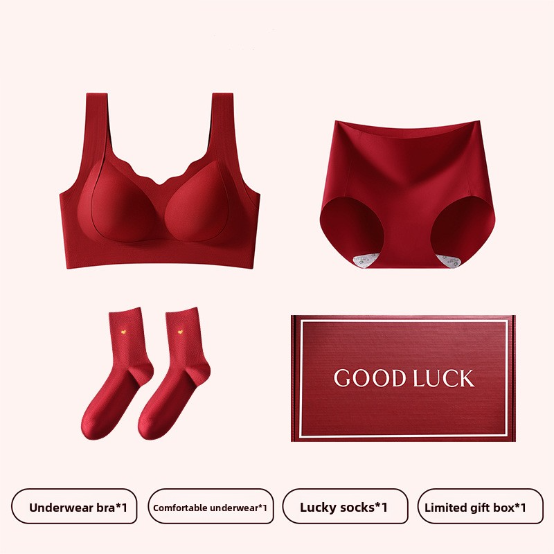 Red Underwear for Women Small Chest Push-Up 