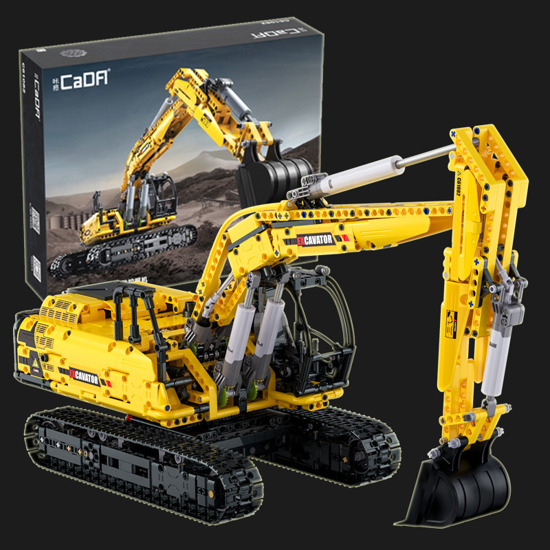 Double Eagle C65001 Engineering Vehicle Crane Excavator Model - Building Block Toy for Boys, Children's Gift