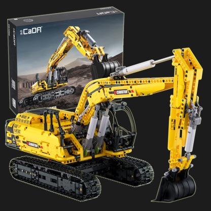 Double Eagle C65001 Engineering Vehicle Crane Excavator Model - Building Block Toy for Boys, Children's Gift