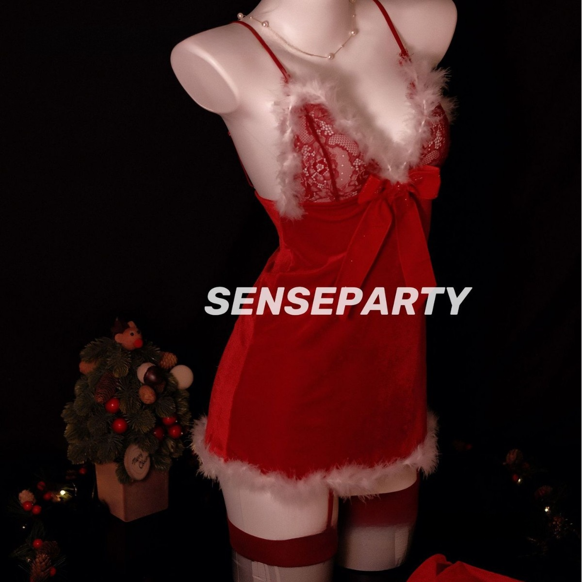 Sexy Lingerie Pure Desire Red Christmas Sexy Dress Mood Clothes Abstinence Style 