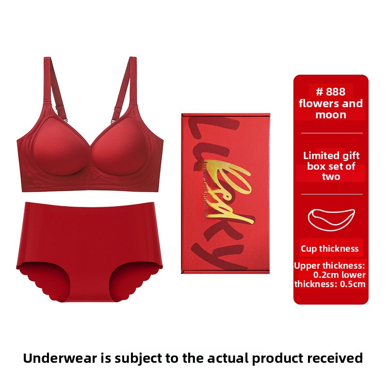 Red Underwear for Women in the Year of the Horse, Small Chest Push-Up, Enhancing Appearance