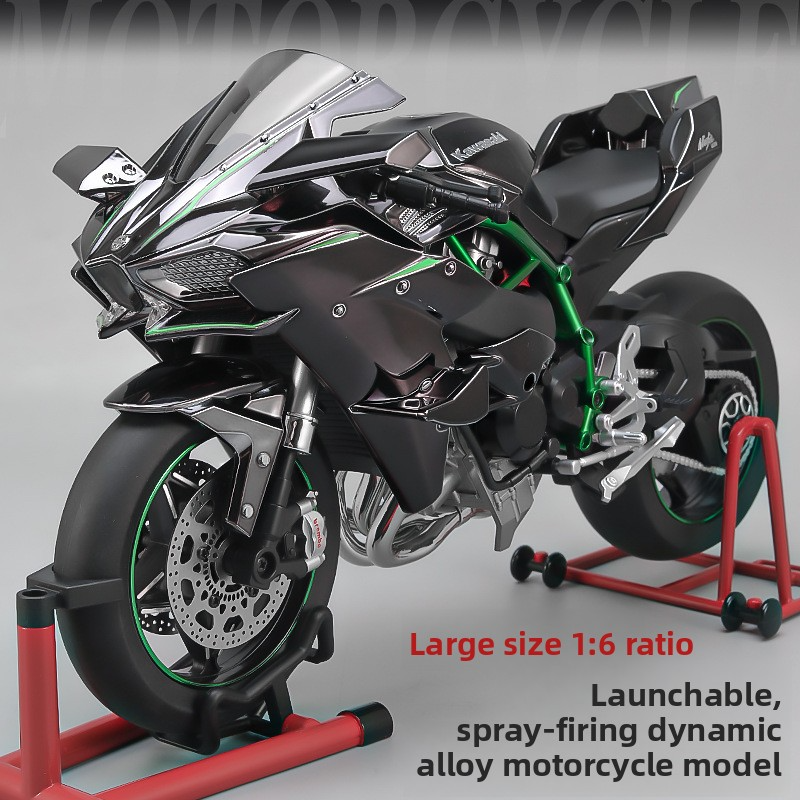 Upgraded carbon fiber [oversized] 1:6 land vehicle alloy motorcycle model, high-end for hand-carrying