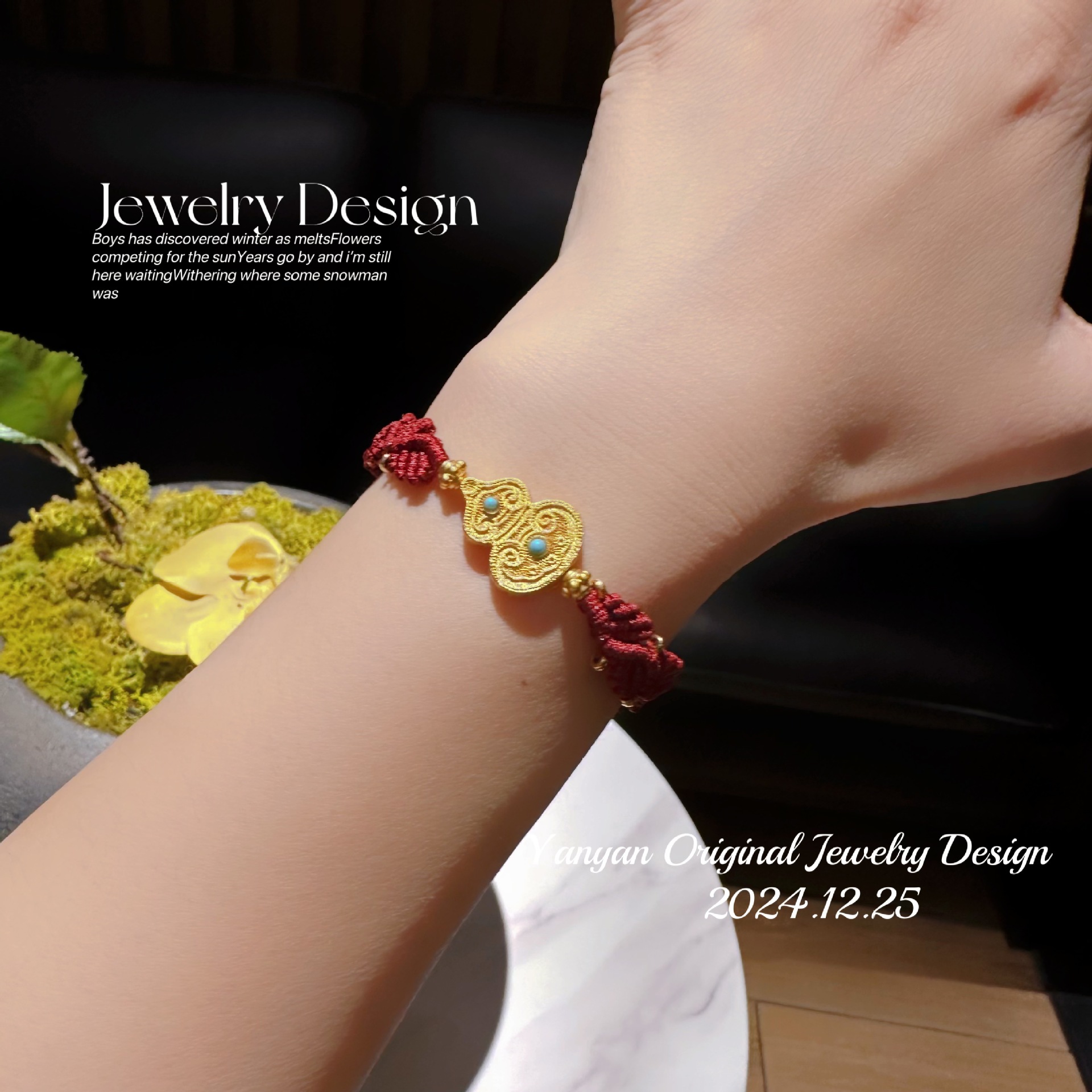 Hand-woven Red String Fortune and Prosperity Double Happiness Gourd Bracelet
