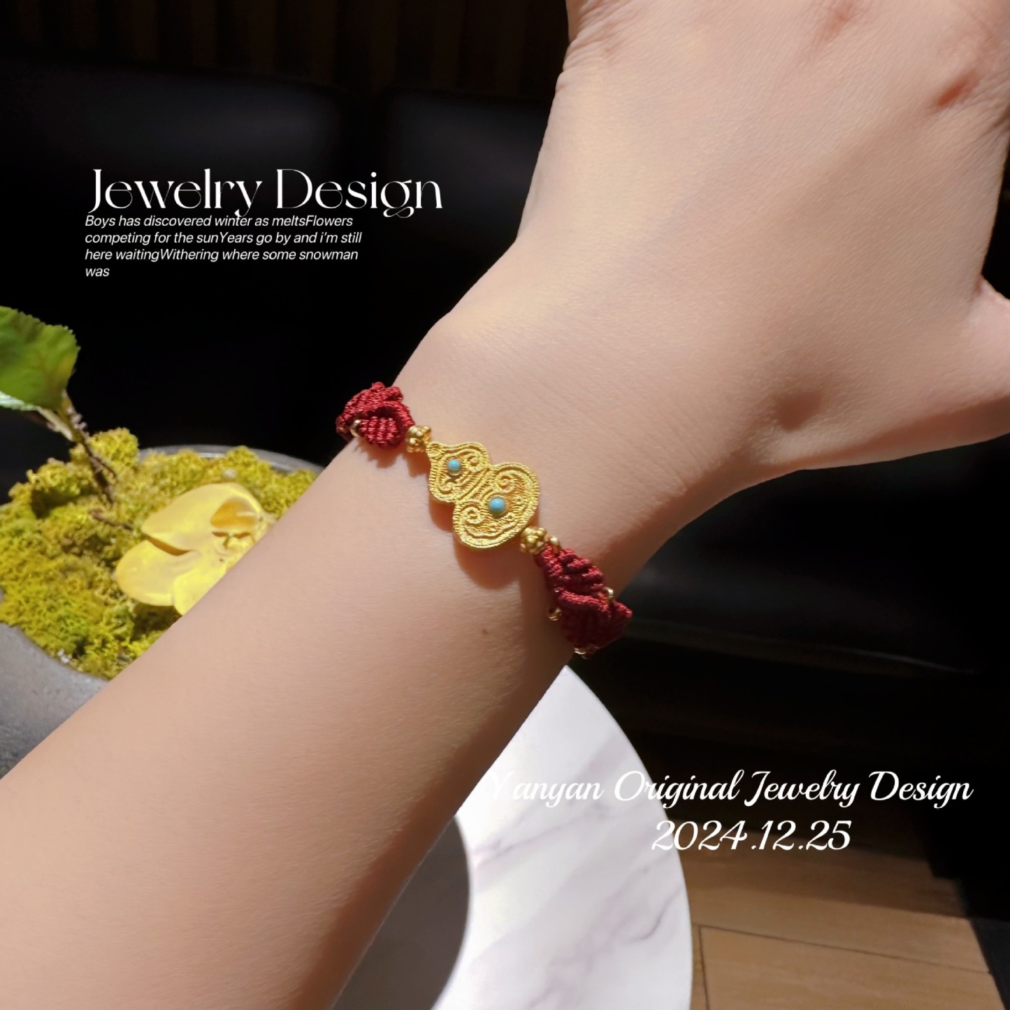 Hand-woven Red String Fortune and Prosperity Double Happiness Gourd Bracelet