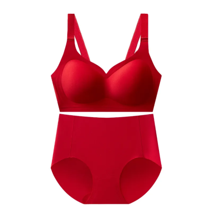 Bright Red Women's Seamless Underwear Set for Birth Year