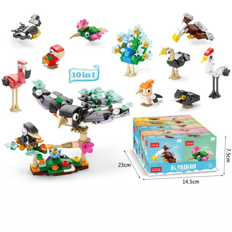 9100 Flying Bird Building Blocks, Children's Educational Toys, Assembly for Boys and Girls, Mini Puzzles, Lele Brothers