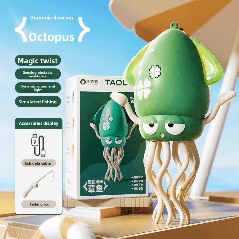 5 New magical dancing octopus (eight-tentacled) children's educational electric squid toy for boys and girls up to 6 years old