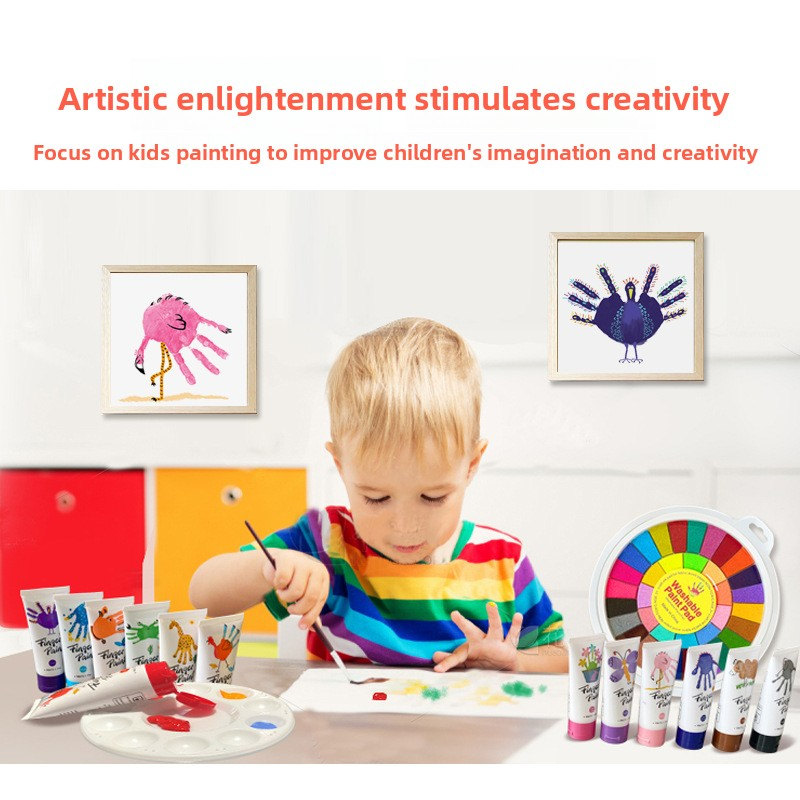 Children's Face Cream Finger Painting Set - 60ml Watercolor Paint, Washable, for Stamping and Graffiti, Toddler Painting Enlightenment