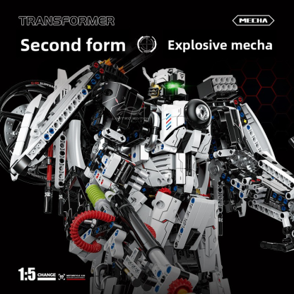 Guli 60520 Route C-01 S1:5 Motorcycle Mecha Transformable Assembled Building Blocks, High-Difficulty Toy for Boys