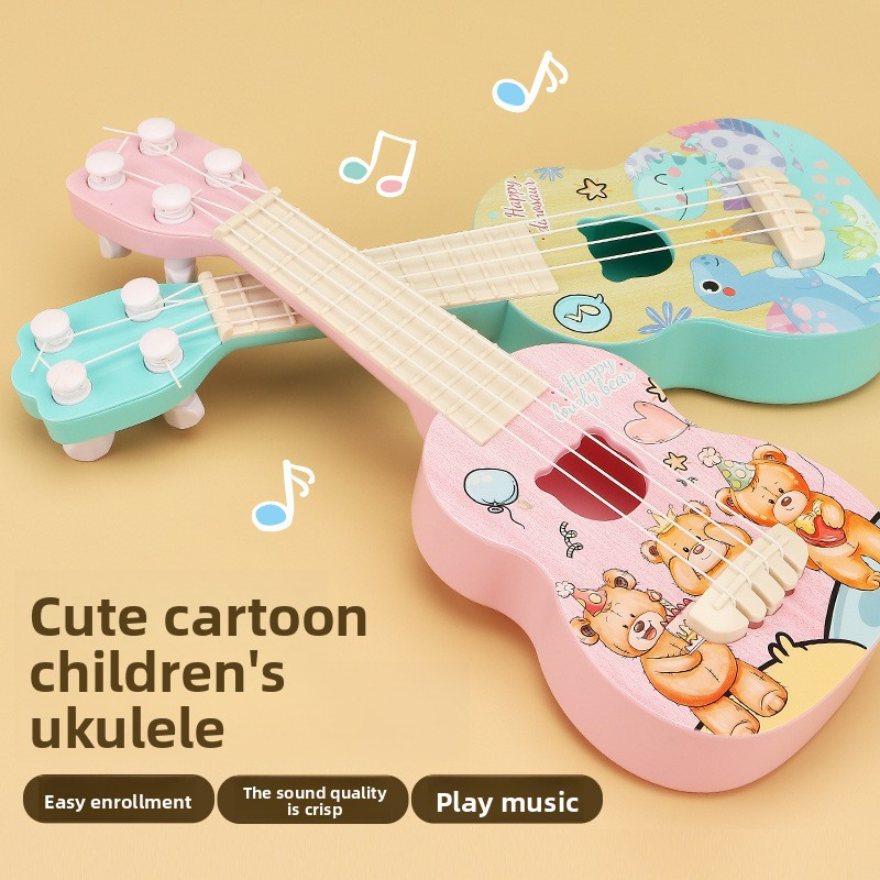 Small-sized mini children's musical instrument toy guitar, music simulation playable ukulele