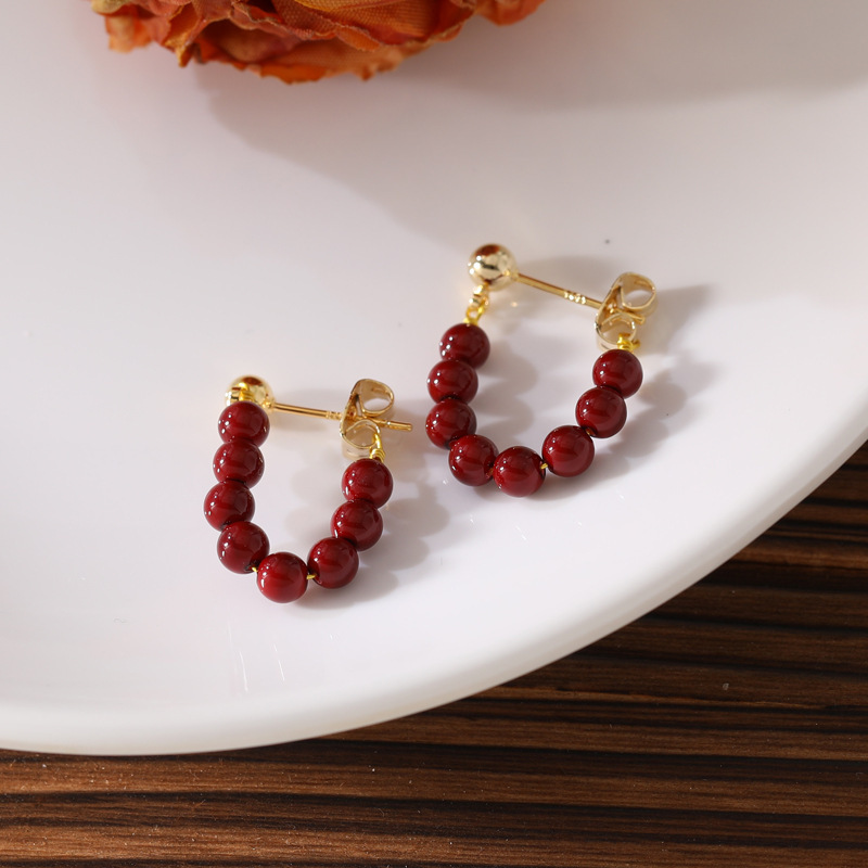 New Year Earrings Pearl Tassel