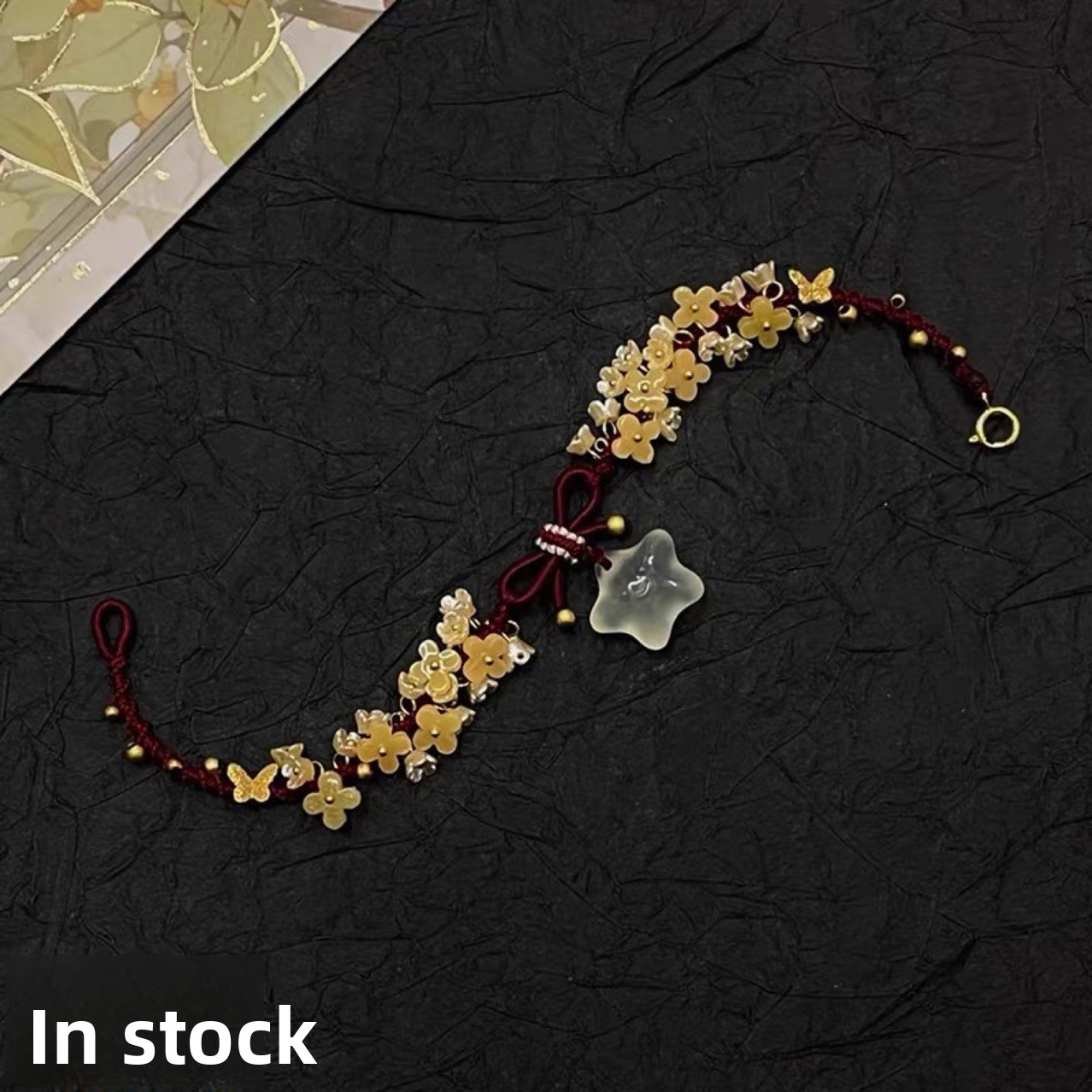 Smiling Agate Star Bracelet Handmade Weaving