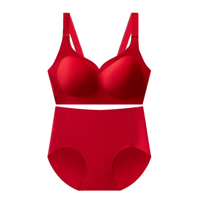 Bright Red Women's Seamless Underwear Set for Birth Year