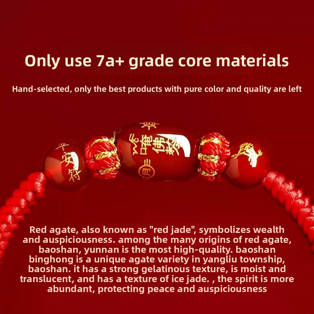 [Buy one, get three]Red String Bracelet Handmade Agate Red String Bracelet for Women Couples Wholesale New Model