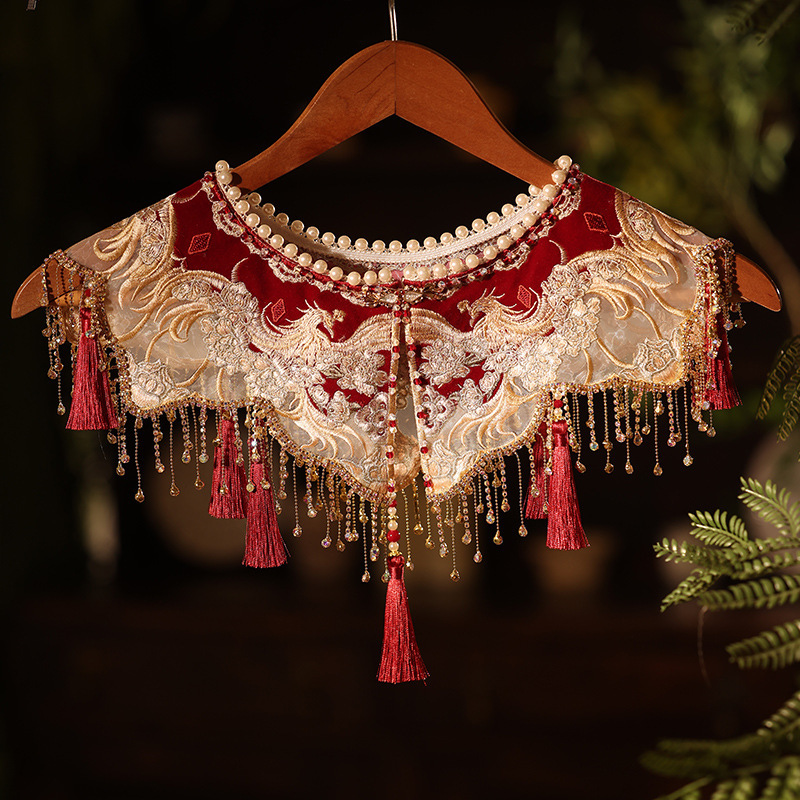 Ancient Style Cloud Shoulder Hanfu Heavy Craft Tassel Cheongsam Outerwear Fake Collar