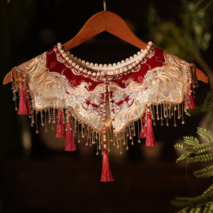 Ancient Style Cloud Shoulder Hanfu Heavy Craft Tassel Cheongsam Outerwear Fake Collar