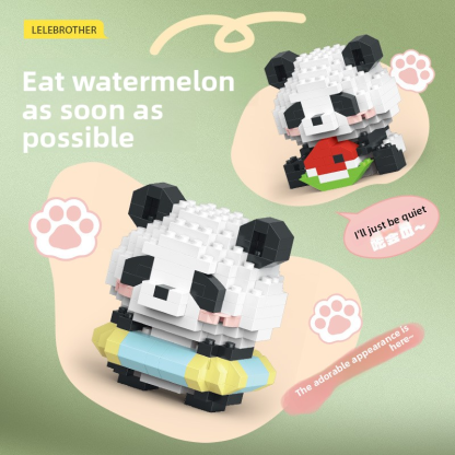 Panda Huahua, Fubao, Menglan Puzzle - Children's Toy, Micro-particle Puzzle, Building Blocks, Suitable as Gifts or Prizes for Students