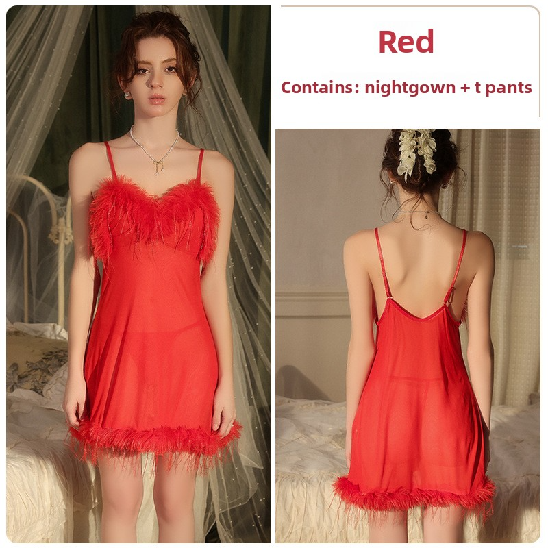  Women's Lingerie Pure Desire Sheer Temptation Strap Nightdress Robe Uniform 