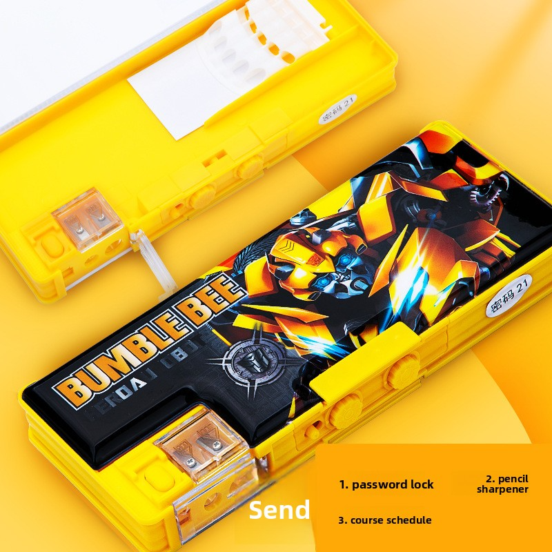 Boys' Primary School High-Tech Transformer Password Pencil Case