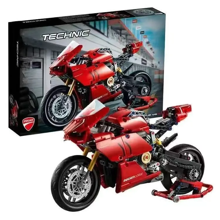 Compatible with Lego Ducati V4R locomotive model building blocks, BMW motorcycle 42017 building block toys