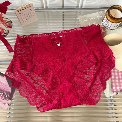 Sexy Red Zodiac Year Lace Panties for Women